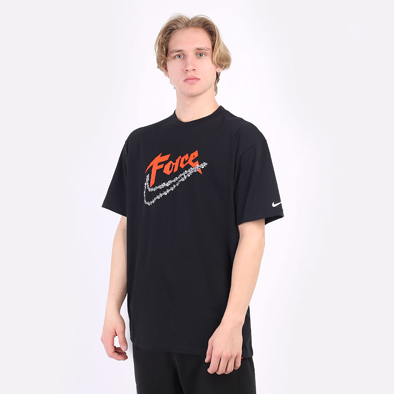 мужская черная футболка Nike Force Swoosh Tee DN2974-010 - цена, описание, фото 3
